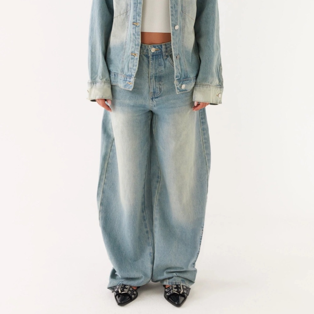 Peppermayo Maxwell Baggy Denim Jeans - Washed Blue size 6
